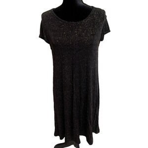 Vtg Sharon Anthony Dress Womens Sz 14 Pullover Stretch Navy Sparkle Sheath Dress